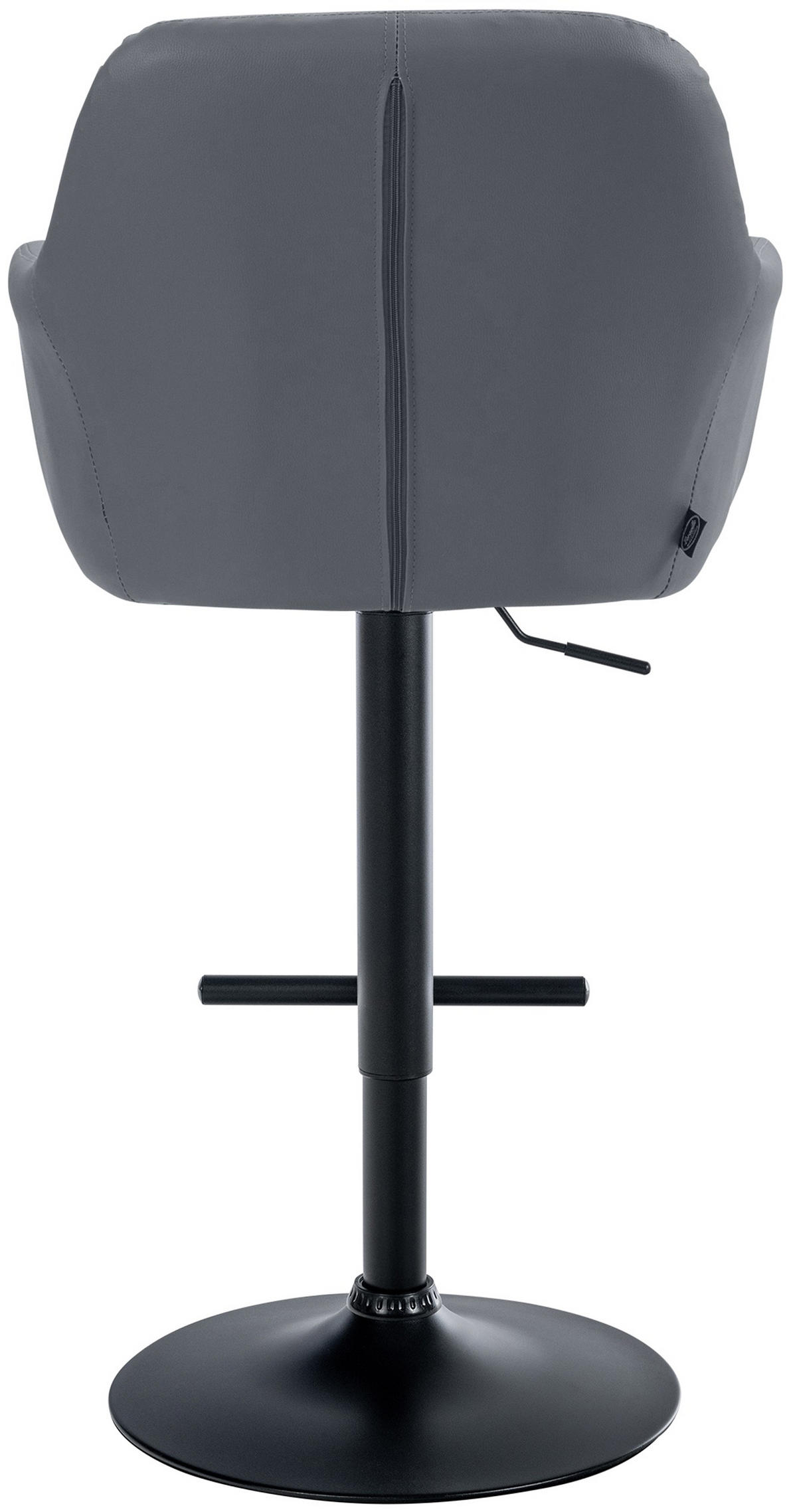 BARHOCKER Nardo Kunstleder schwarz grau - Schwarz/Grau, Kunststoff/Metall (57/118/59cm) - TPFLiving