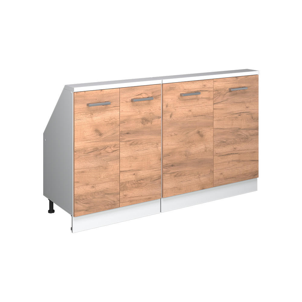 Vicco Küchenschrank Eiche, Weiß 140x83.8x46 cm