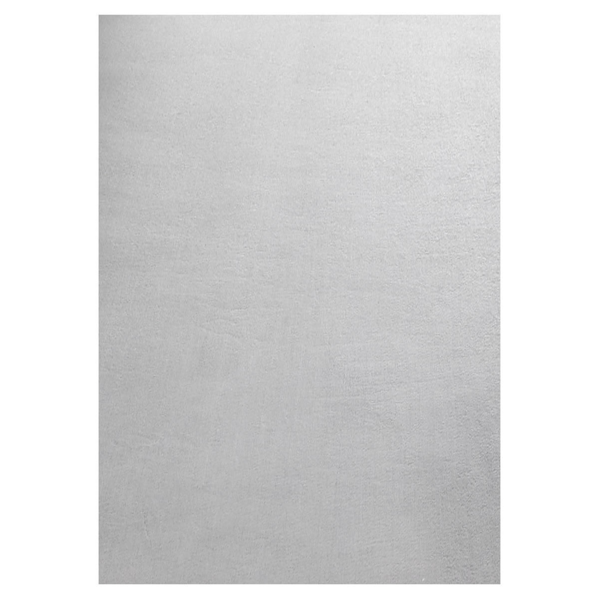 TEPPICH Kurzflor Uni-Farbe Microfaser Antirutsch Wohnzimmer waschbar Silber Rechteckig 200x290 - Silberfarben, Textil (200/290cm) - KADIMA DESIGN