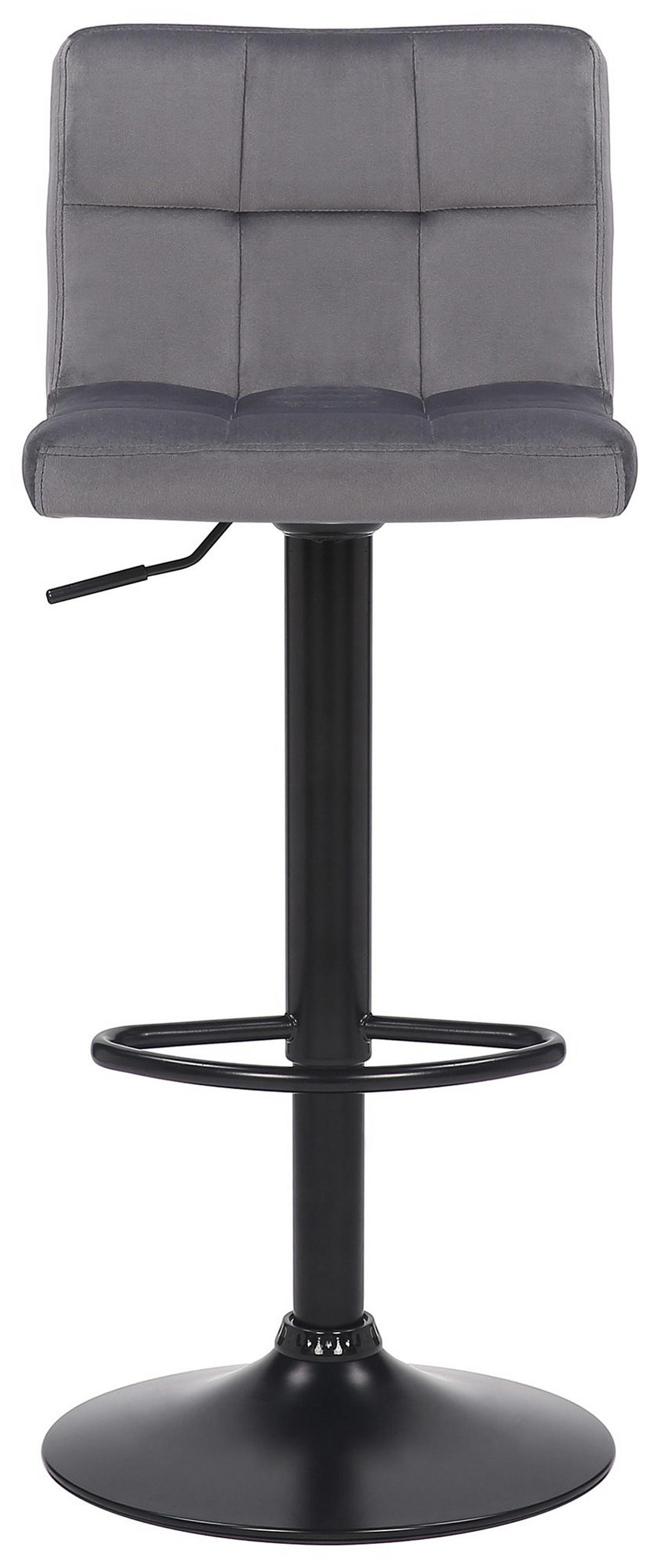 BARHOCKER 4er Set Fenai Samt grau - Schwarz/Grau, Textil/Metall (40/106/40cm) - TPFLiving