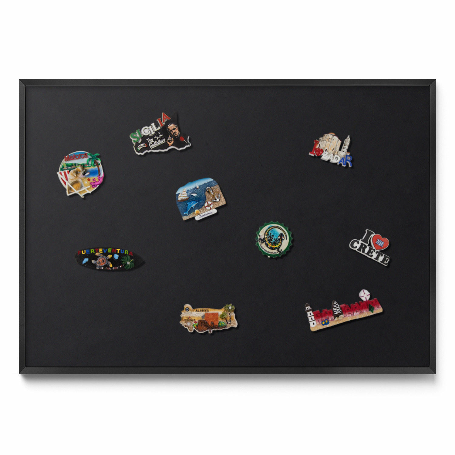 MAGNETTAFEL 100x70 cm Schwarzer Rahmen Farbe Schwarz - Nickelfarben, Metall (100/70/0.4cm) - TULUP