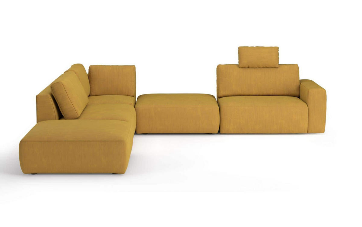 ECKSOFA hochwertige und außergewöhnliche Handwerkskunst - Gelb/Schwarz, Holz/Kunststoff (345/373cm) - Cotta