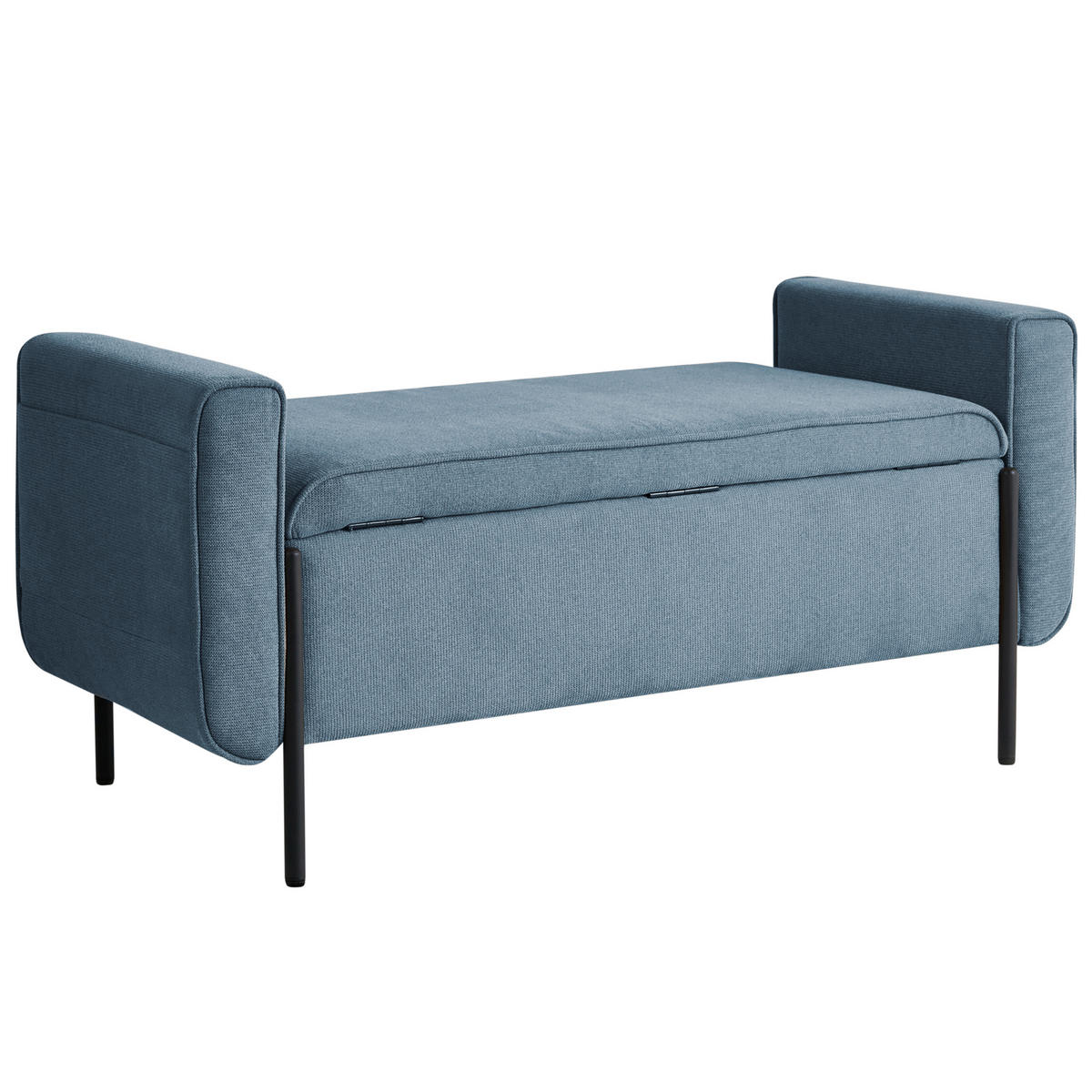 SITZBANK Blau Lewes - Blau/Schwarz, Textil (114/55/50cm) - Beliani
