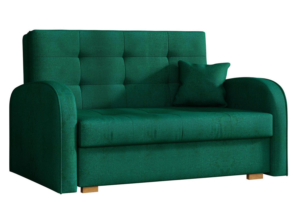 SCHLAFSOFA Viva Gold II - Smaragdgrün/Braun, Holz/Textil (133/85/98cm) - MIRJAN24