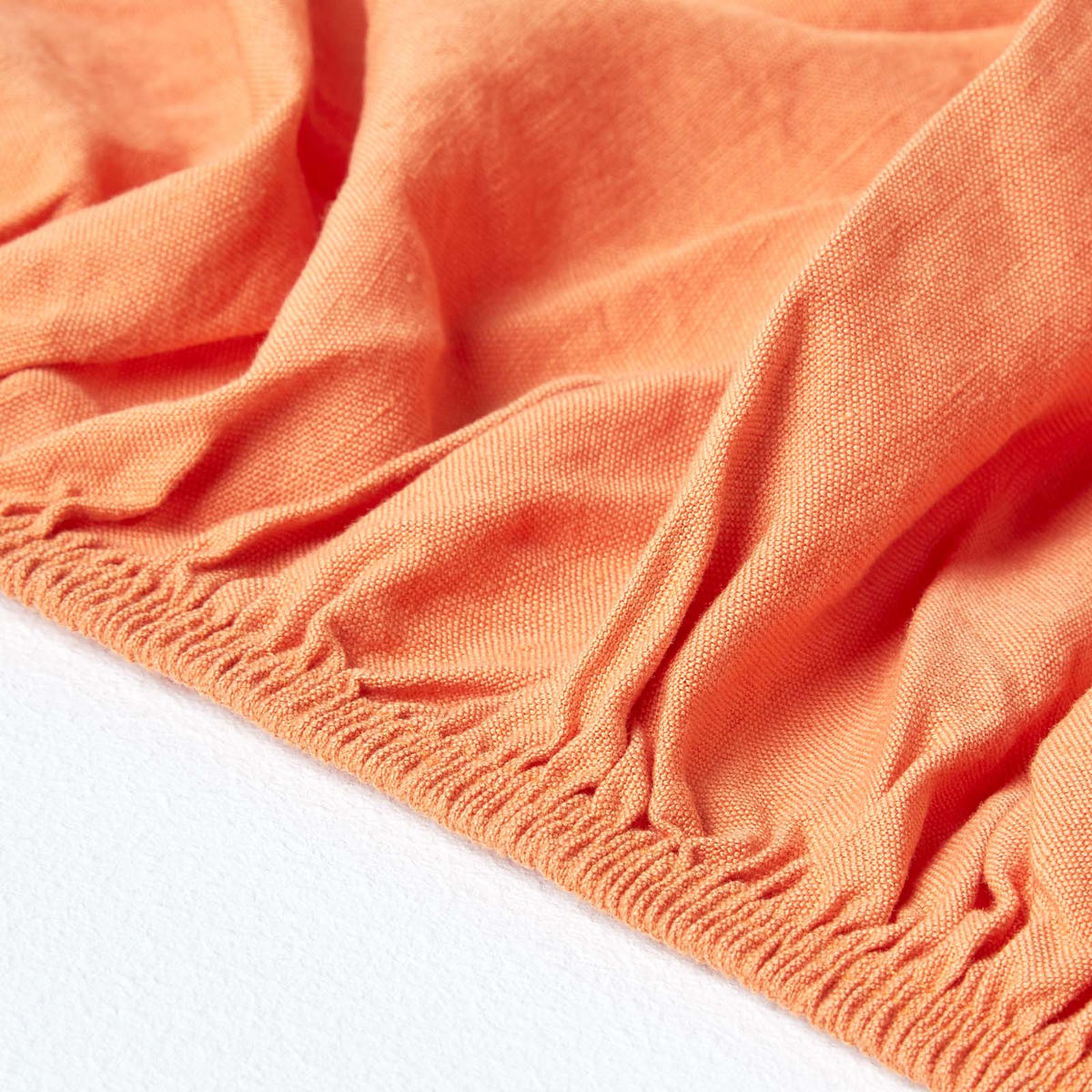 LEINEN-SPANNBETTLAKEN extra hoch, 60% Leinen & 40% Baumwolle - Orange, Textil (180/200cm) - Homescapes
