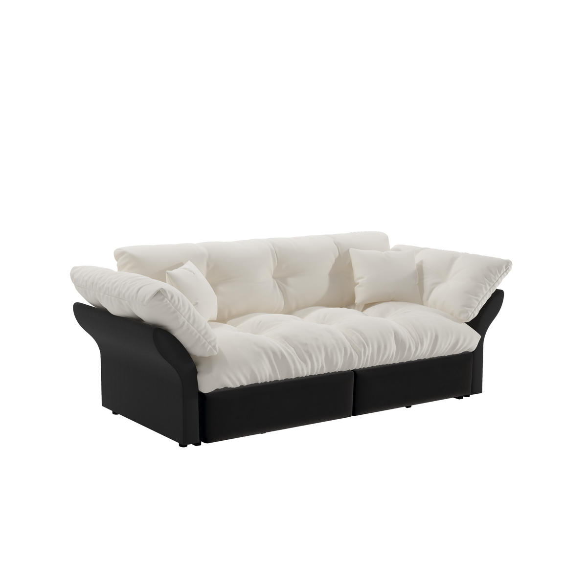 SCHLAFSOFA 3-in-1 ausziehbar 190 x 85 x 91 cm Velours Beige - Beige, Metall (85/91/190cm) - Meubliv