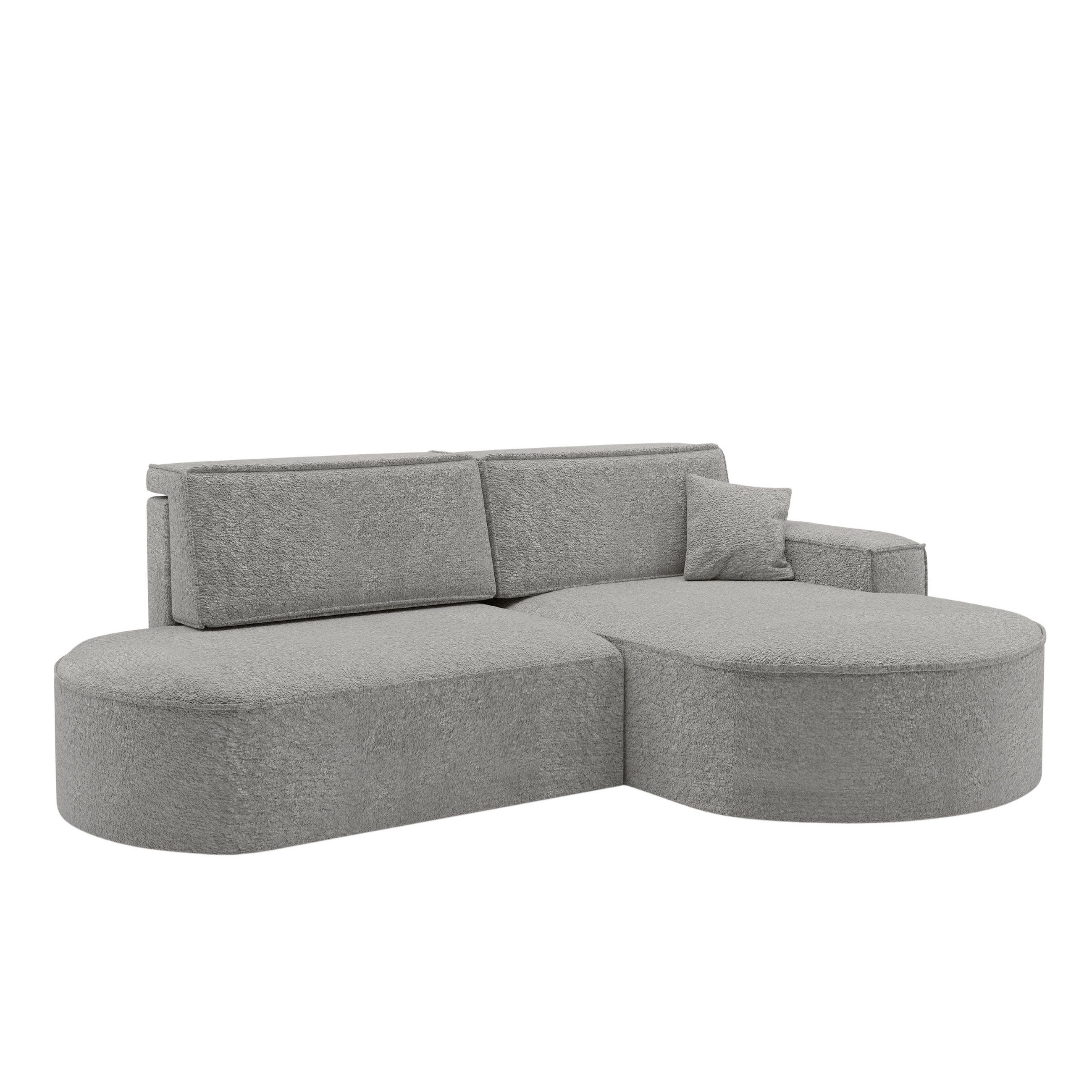 ECKSOFA Modena Pro - Komfort Und Stil stoff Arena Grau Rechts - Grau, Holz (278/179cm) - Kaiser Möbel