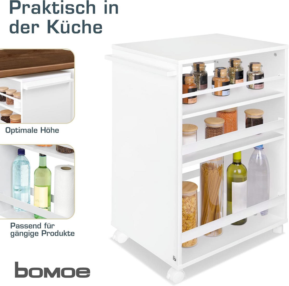 UNIVERSALWAGEN Bengt Weiß - Weiß, Naturmaterialien/Holz (38/79/50cm) - BoMoe