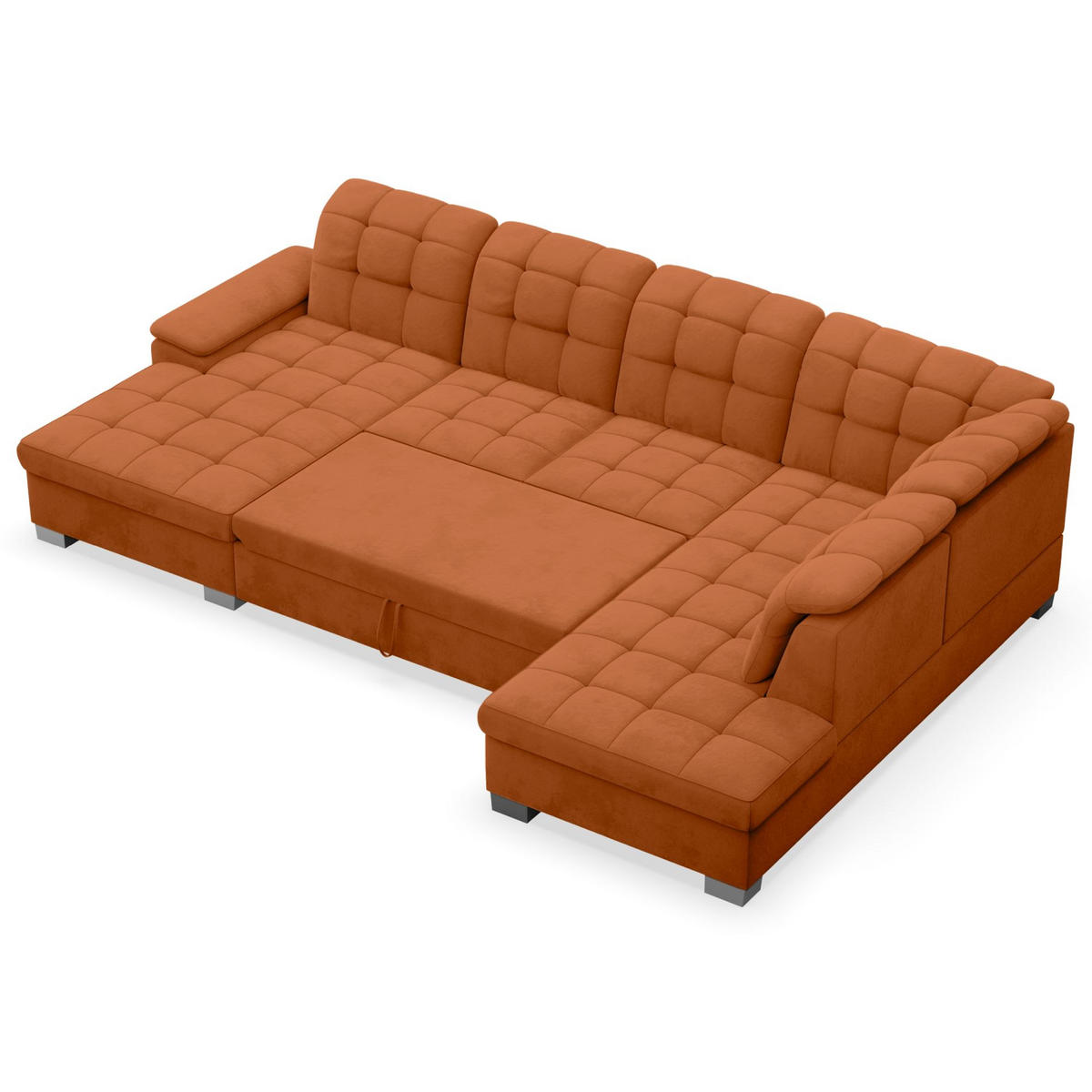 WOHNLANDSCHAFT Jamaal Kupfer Velours linksseitig - Schwarz/Kupferfarben, Textil (330/106/212cm) - Selsey