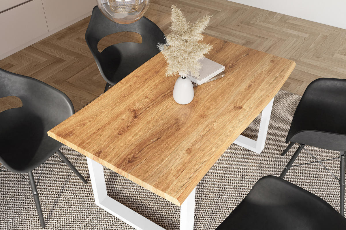 ESSTISCH JULIUS U - Wildeiche/Eichefarben, Holz (80/120/77cm) - SAM