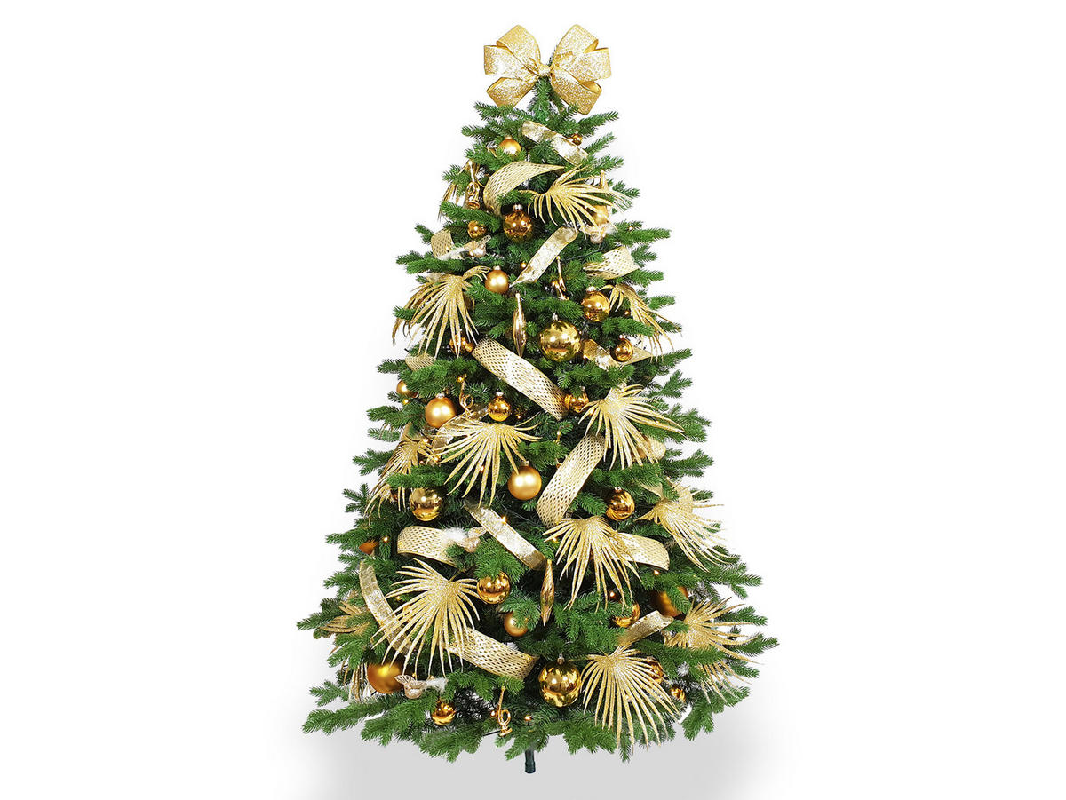 LAALU CHRISTBAUMKUGEL-SET 44 Stück Ornamenten: runde Goldmischung 4 und 6 cm - Goldfarben, Kunststoff (0.01/1/0.01cm) - LAALU
