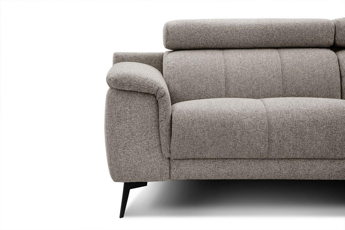 ECKSOFA FIERO 5-Sitzer, taupe - Taupe/Schwarz, Holzwerkstoff/Textil (290/228cm) - Courtois Laville