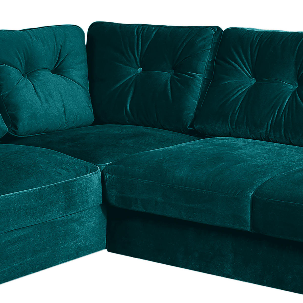 WOHNLANDSCHAFT mit Longchair - Petrol/Schwarz, Buchenholz/Textil (297/90/200cm) - home24