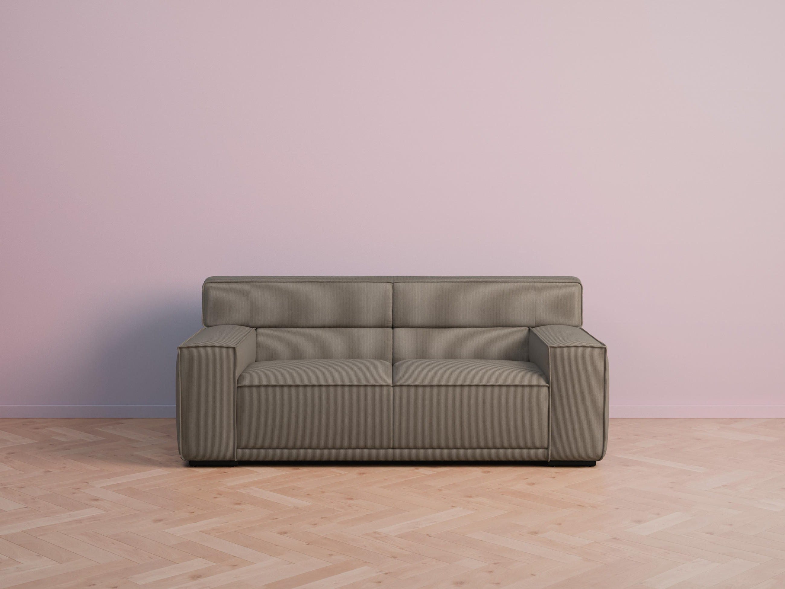 2,5-SITZER Umea Cord Beige 194/106/78 cm - Taupe, Kunststoff/Textil (194/78/106cm) - foamnova