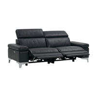 2-SITZER Sofa Talisman Echtleder mit 2 x Relaxfunktion Schwarz - Schwarz, Leder/Metall (172/80/100cm)