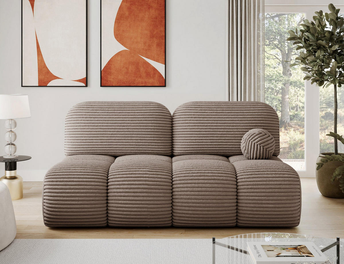 SCHLAFSOFA Nuwia mit Schlaffunktion und Bettkasten – Modernes Designsofa mit Schlafauszug und dekorativer Steppung - Braun, Kunststoff (200/102/100cm) - Wohnideebilder