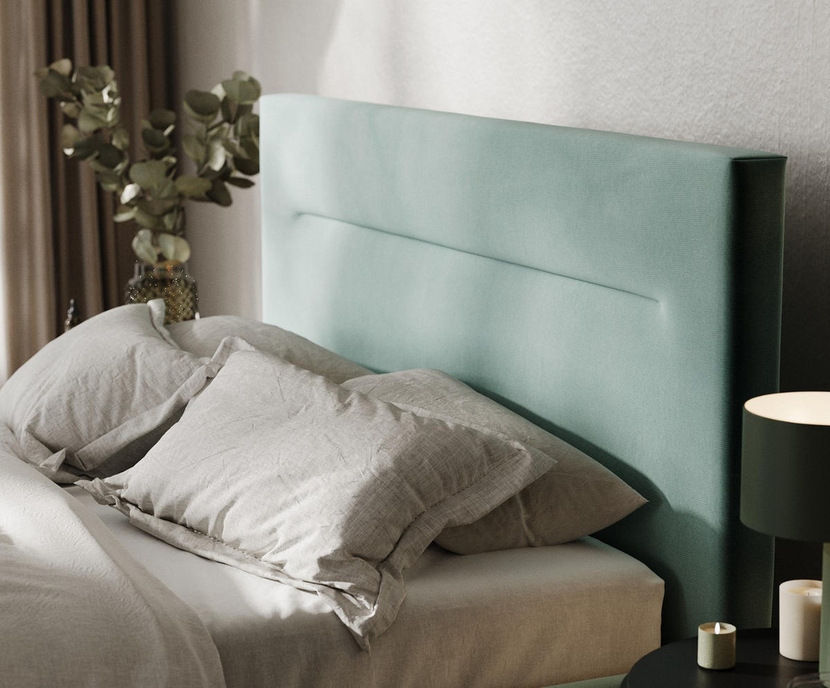 POLSTERBETT Liline 140/200 cm Türkis im Kronos Stoff - Türkis/Schwarz, Holz/Holzwerkstoff (140/200cm) - AltaBeds