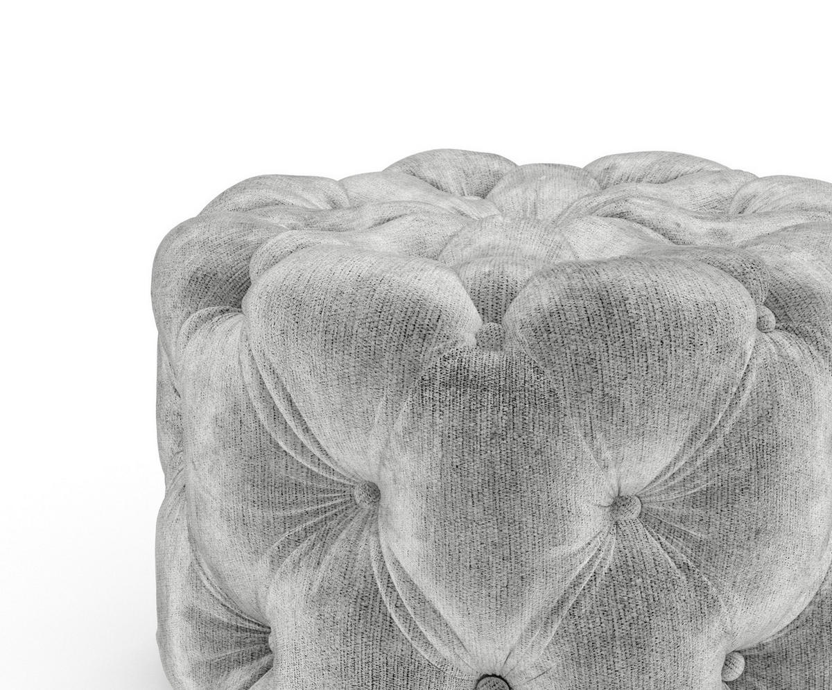 POUF Cosimo Hellgrau Chenille - Hellgrau/Schwarz, Holz/Holzwerkstoff (60/40/60cm) - Maison de Reve