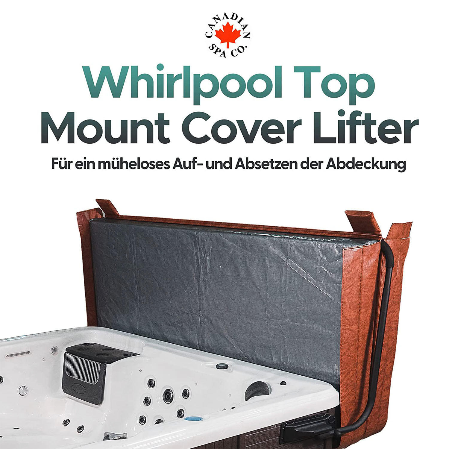 WHIRLPOOL ABDECKHILFE Abdeckhilfe randbefest, - Braun, Metall (240/60/30cm) - Canadian Spa Company