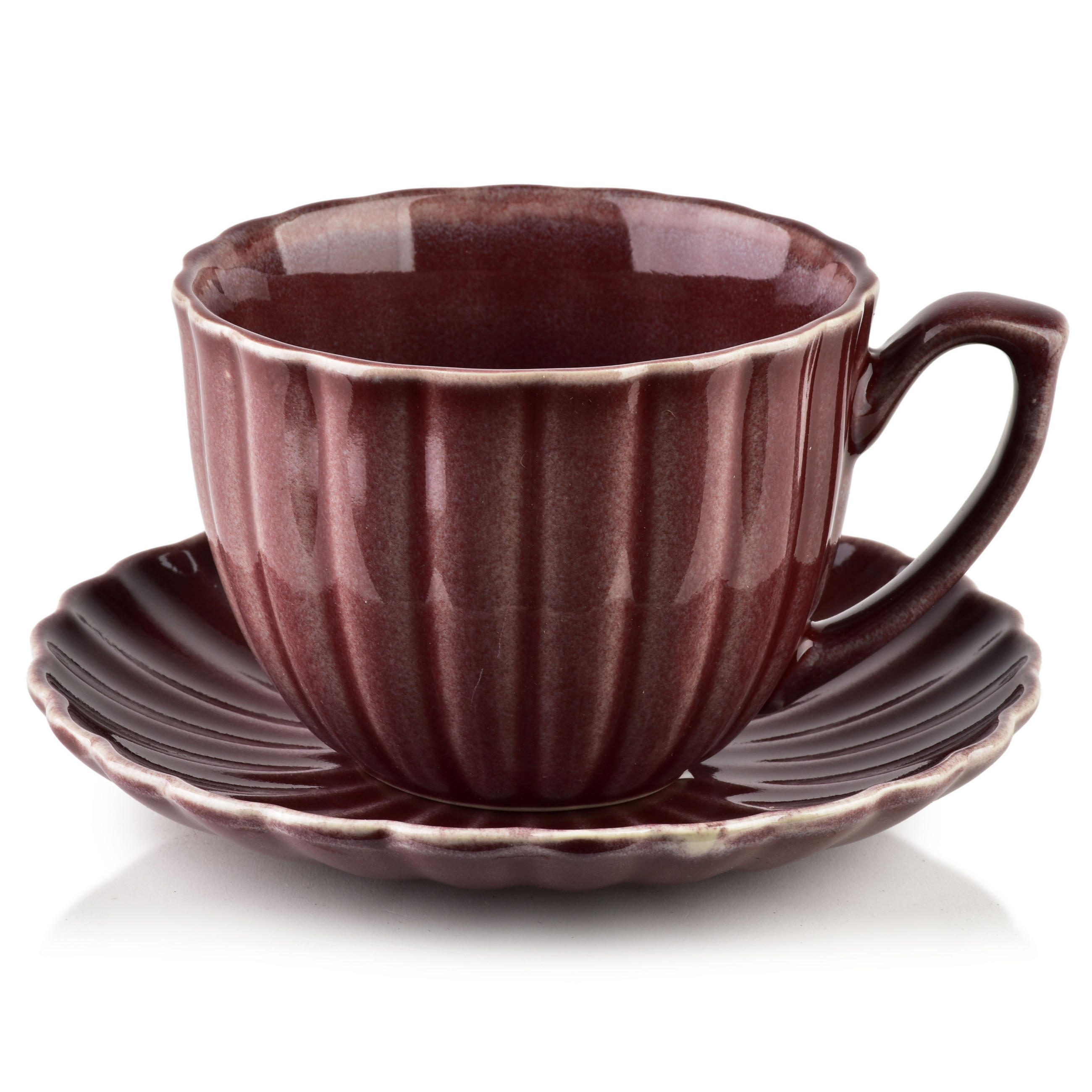TASSE Evie Dunkelrot 15/10.5/16 cm Porzellan - Dunkelrot, Keramik (0.3L) - Mondex
