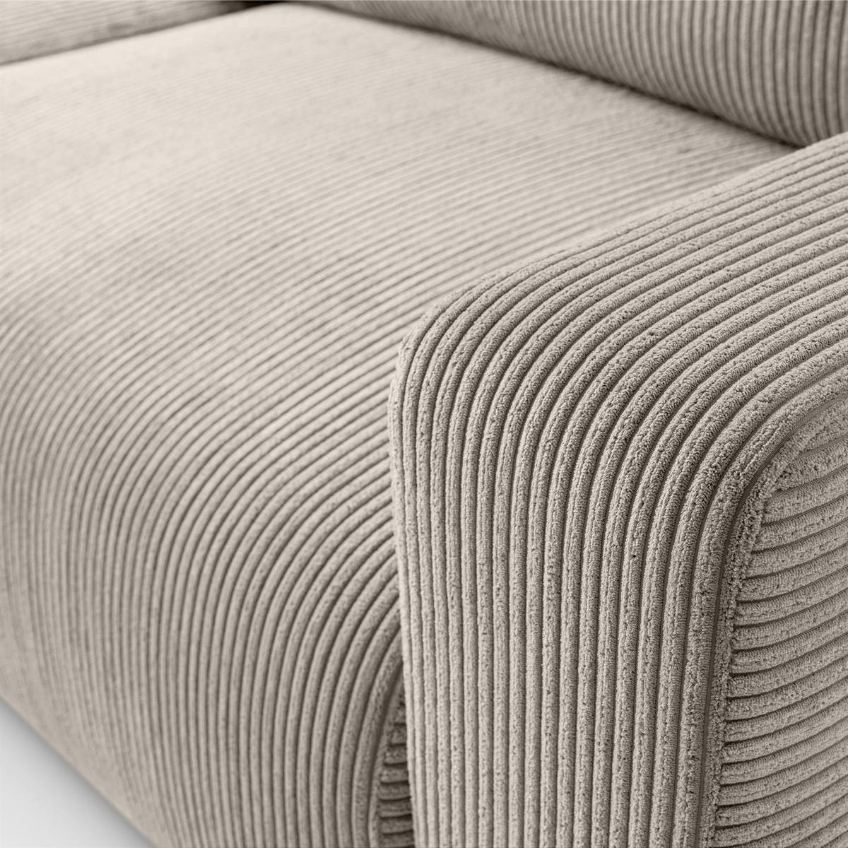 ECKSOFA OPERA L-Form mit Schlaffunktion und Bettkasten, Poso 02 - Beige, Textil (247/143cm) - Lookway