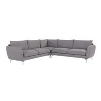 ECKSOFA Elou Grau Microfaser - Chromfarben/Grau, Holz/Textil (276/276cm) - S-Style Möbel