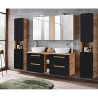 BADMÖBEL-SET 4-TLG. New-luton - Grau, Holzwerkstoff (241/200/46cm) - Lomado