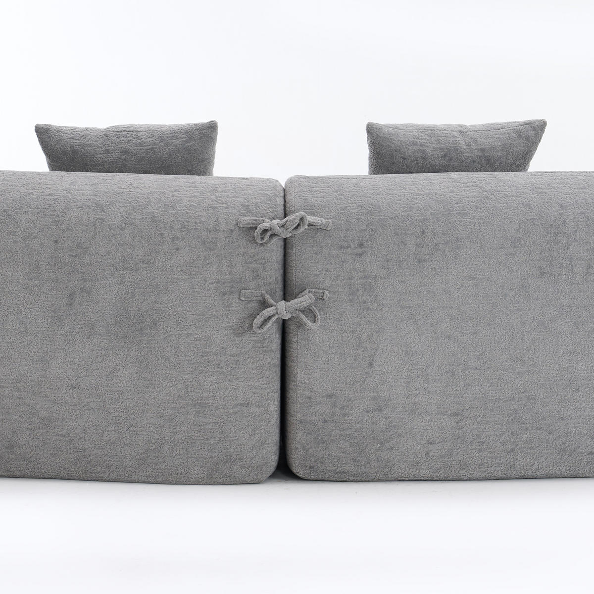 4-SITZER SOFA Chenille Grau - Grau, Textil (275/63/115cm) - WISHDOR