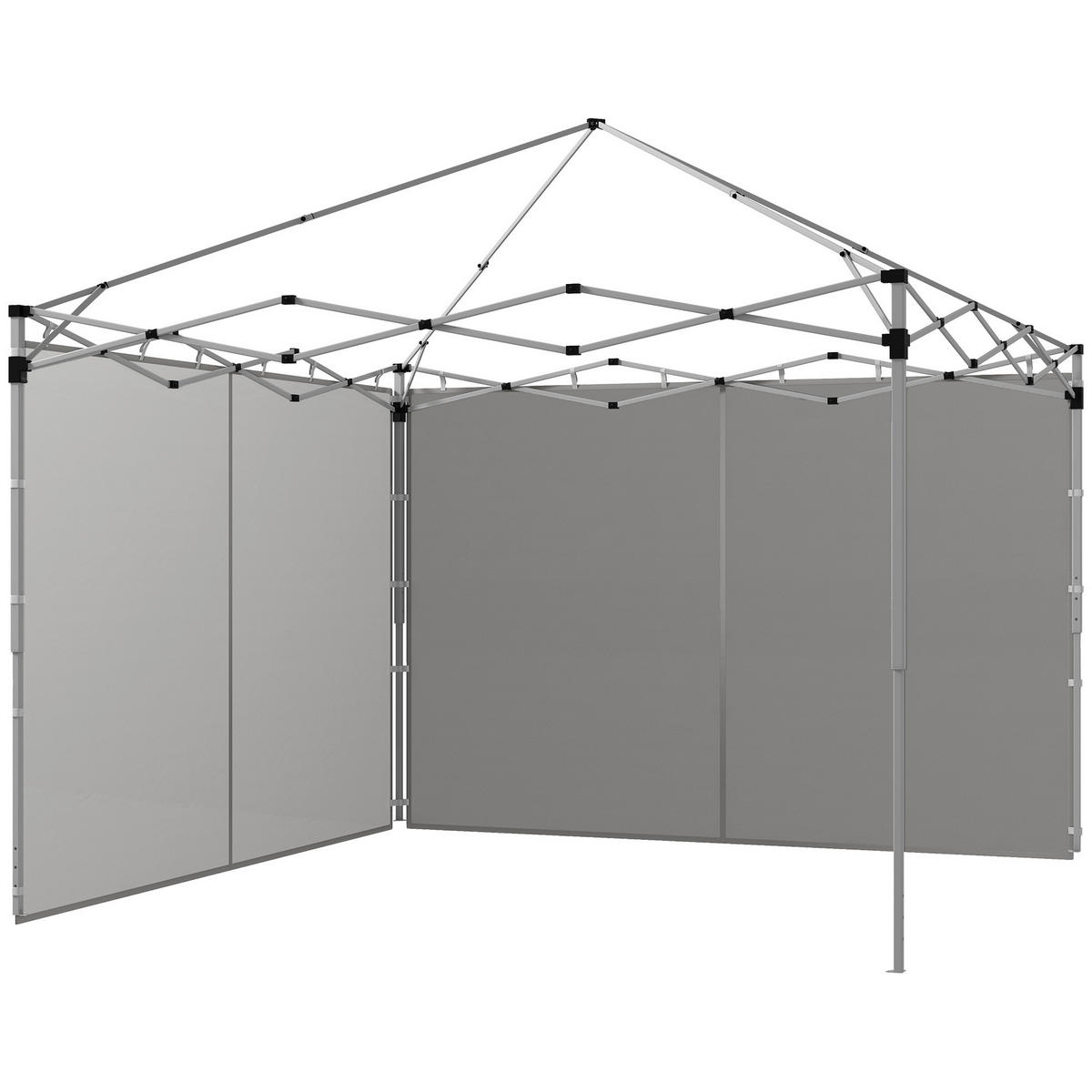 SEITENWÄNDE DE-12619 295/195 cm 2er-Set für 3x3/3x6 m Grau - Grau, Textil (1/195/295cm) - ComfortXL