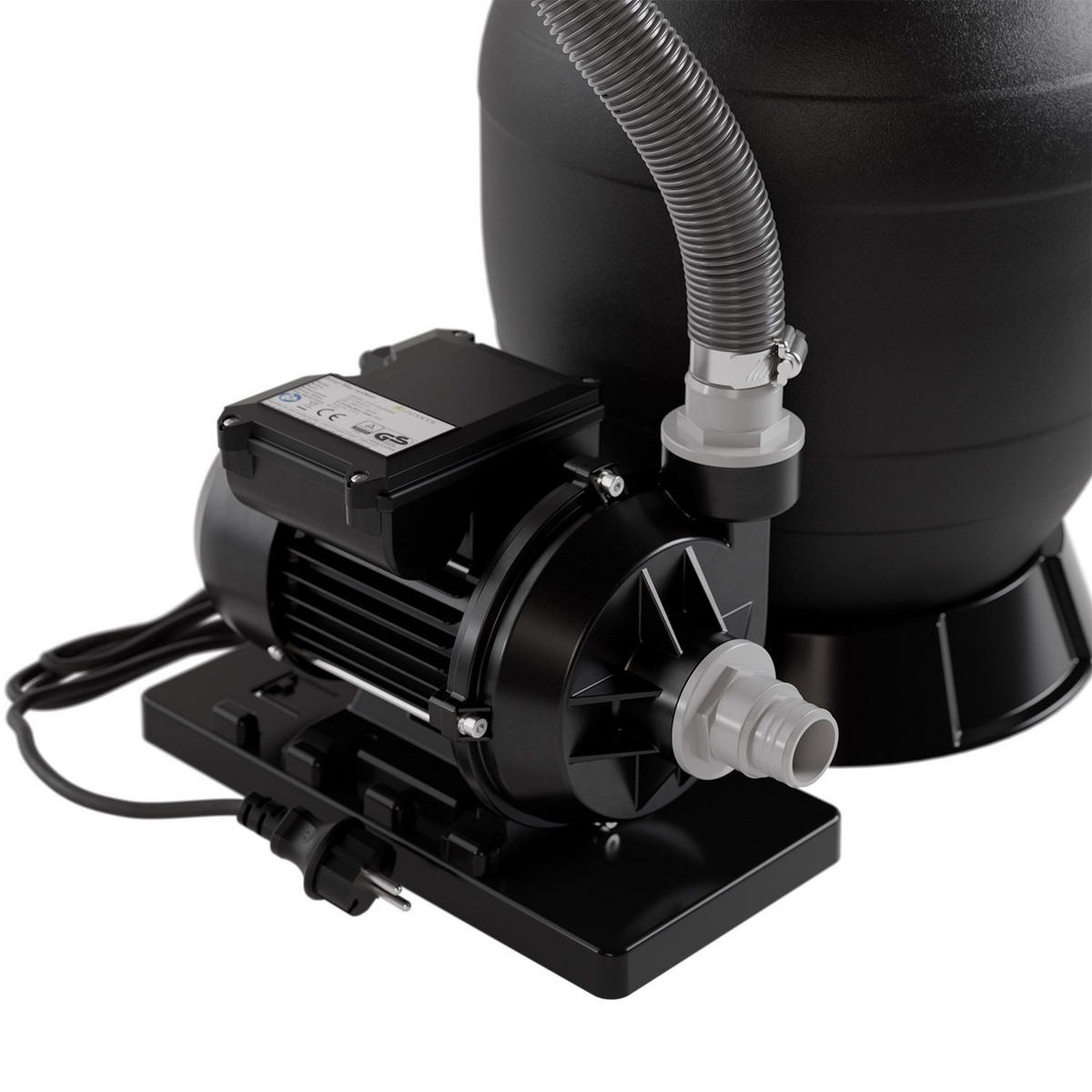 SANDFILTERANLAGE schwarz 400W - Schwarz, Kunststoff (39/48/56cm) - Juskys