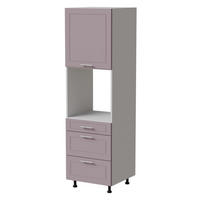 BACKOFENUMBAUSCHRANK Bari D14/RU/3 Weiß / RAL 4009 pastellviolett 60 / 59 / 207cm HETTICH Vollauszug - Violett/Weiß, Holz/Holzwerkstoff (60/207/59cm) - Feldmann-Wohnen