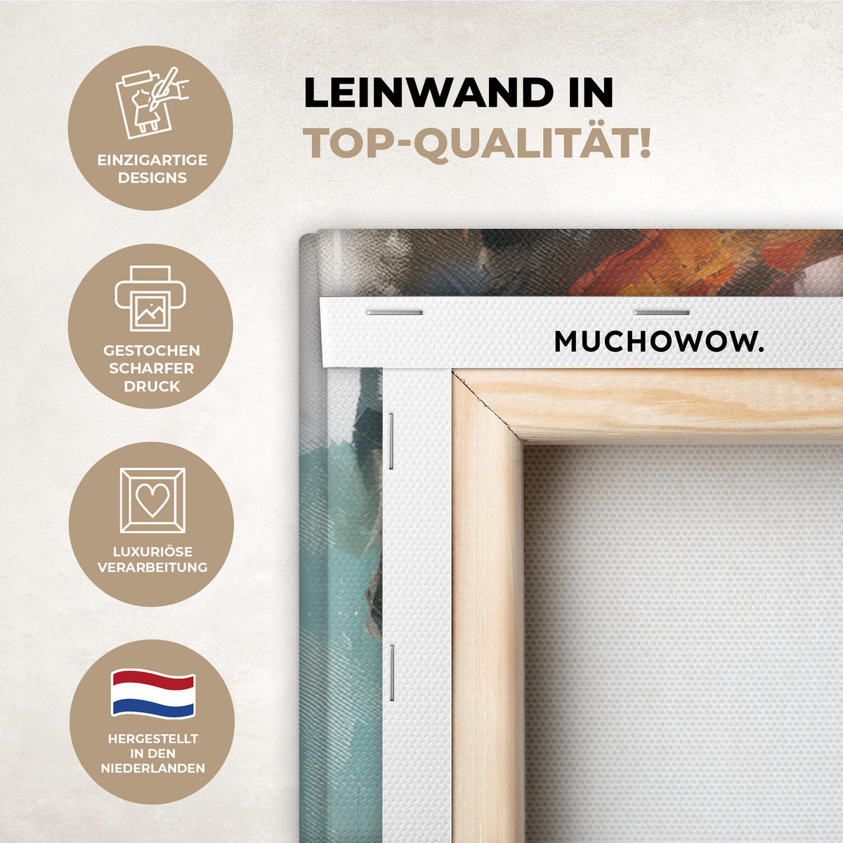 LEINWANDBILD Frau - Kunst - Schmuck - Porträt 60x80 cm - Blaugrau, Textil (60/80cm) - MuchoWow