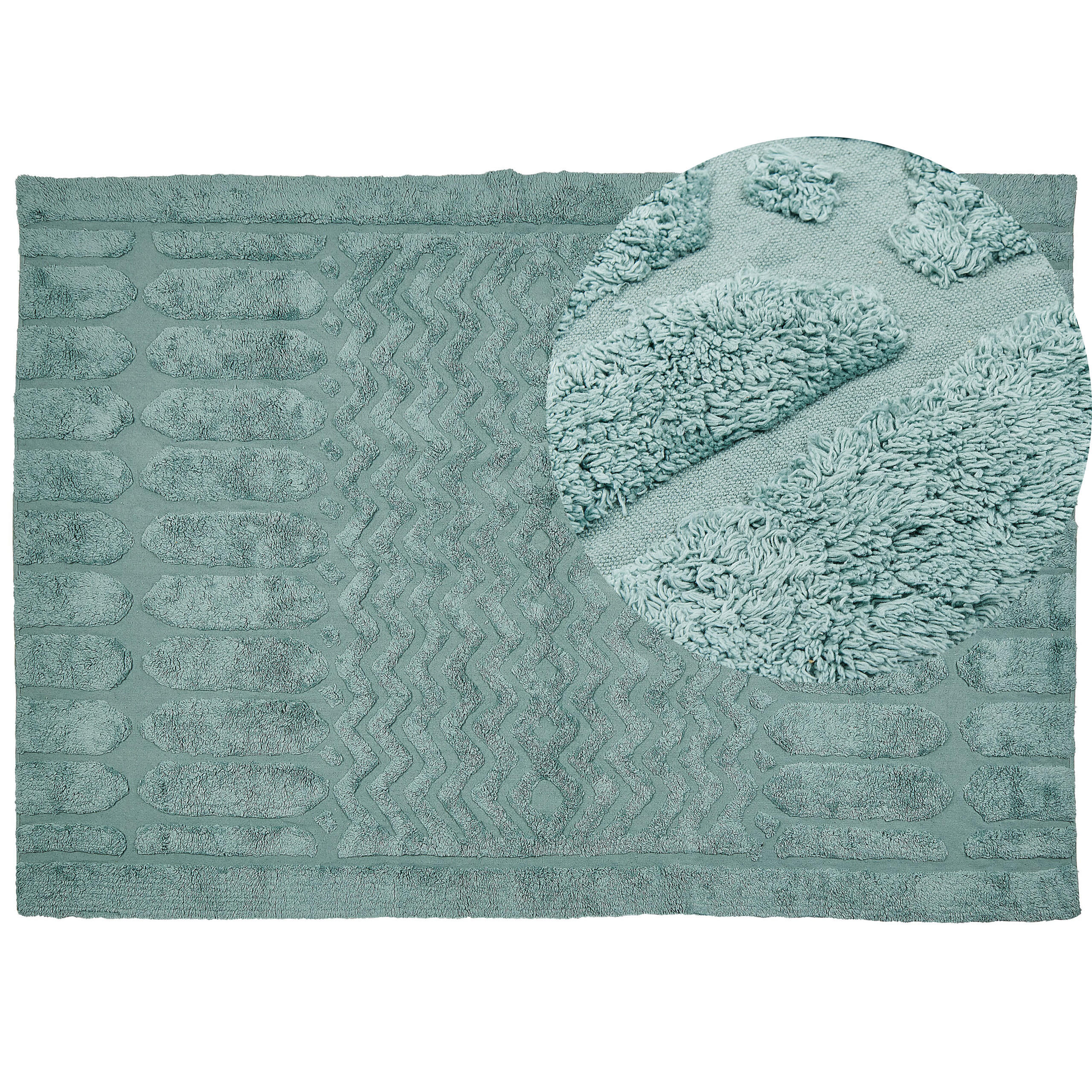 KURZFLOR-TEPPICH Sirnak 230/160 cm - Grün, Textil (160/230cm) - Beliani