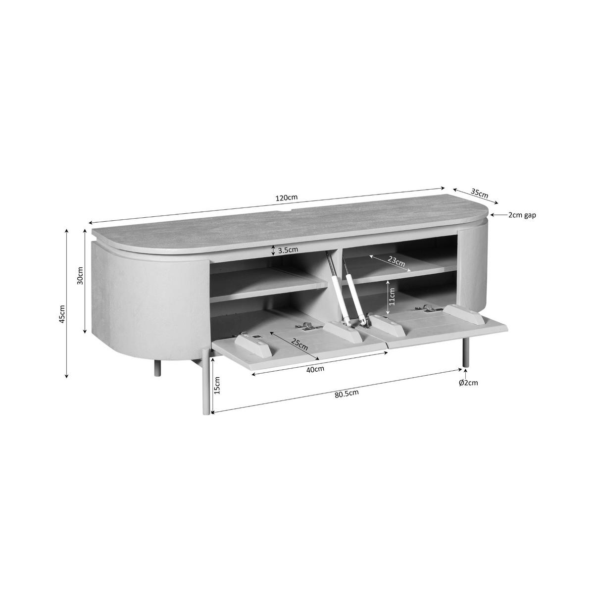 TV-MÖBEL Excellent Braun 35/120/30 cm - Braun, Holz (120/30/35cm) - Starfurn