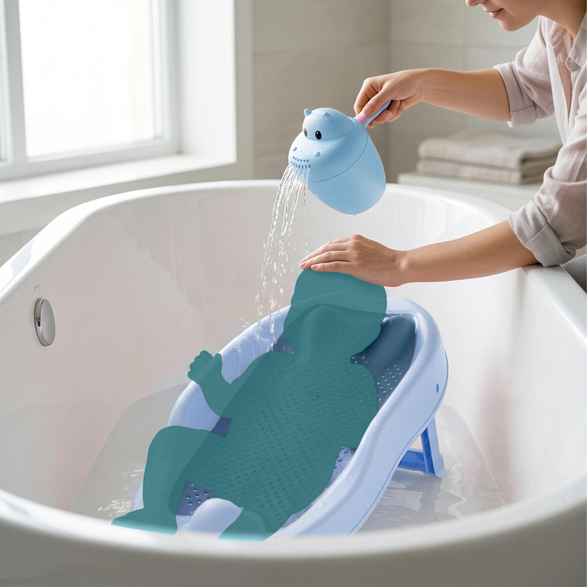 BADLIGG Blå 2-delars-set - Multicolor, Plast (51.5/30cm) - Relaxdays