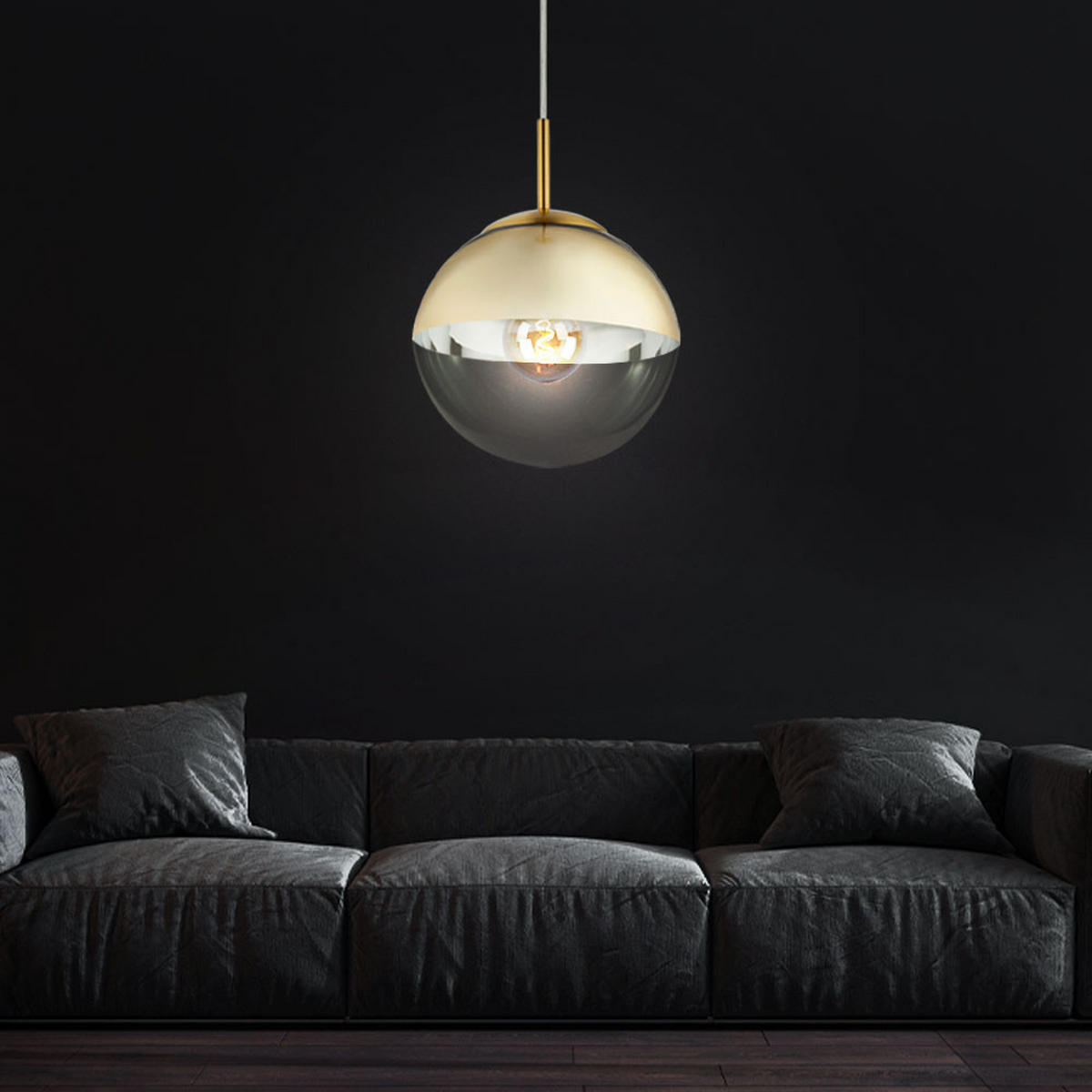 LED HÄNGELAMPE VARUS Gold Transparent - Goldfarben, Glas (20/20/120cm) - Globo Lighting