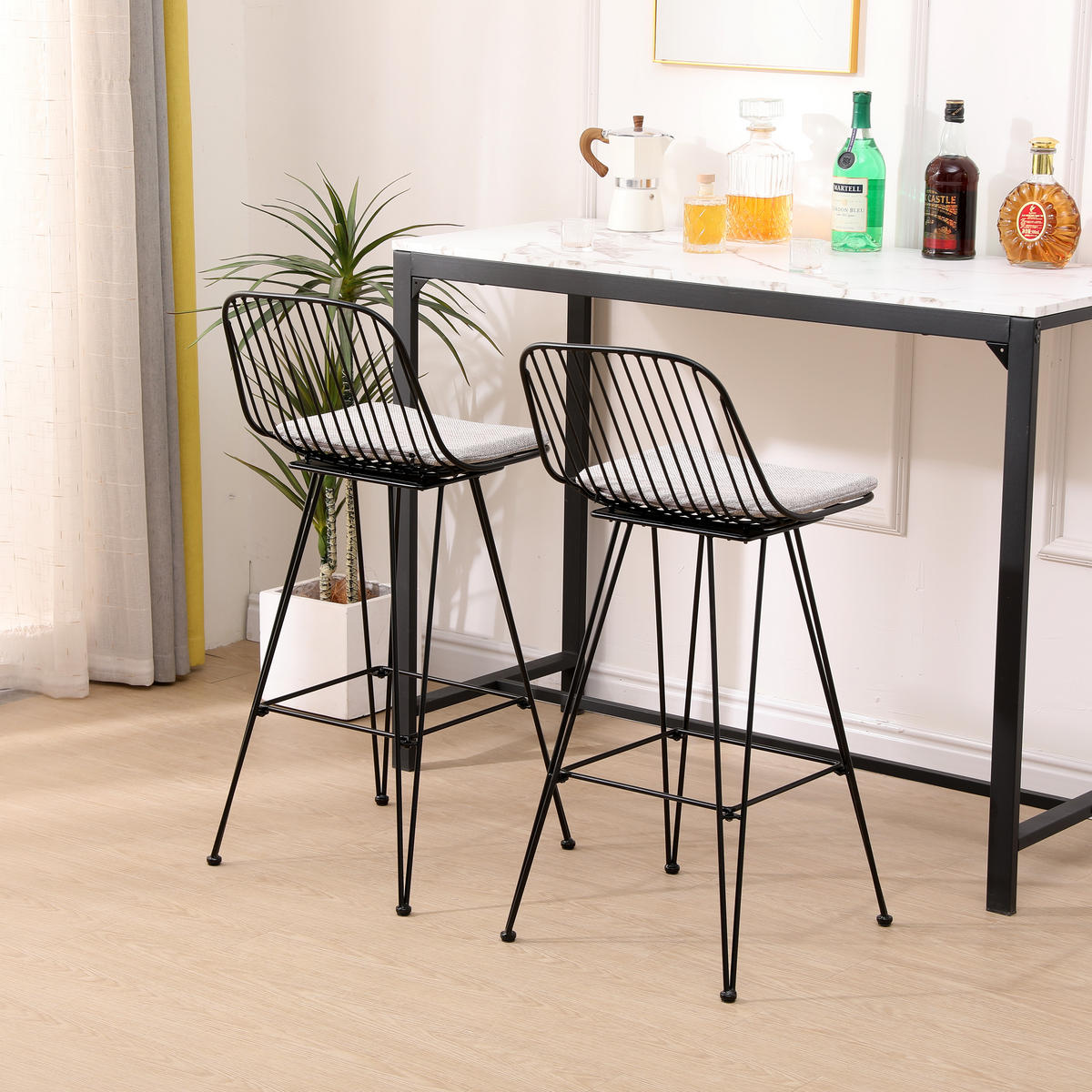 BARHOCKER 2er-Set Metall Grau - Grau, Metall (41/90/43cm) - Nordlys