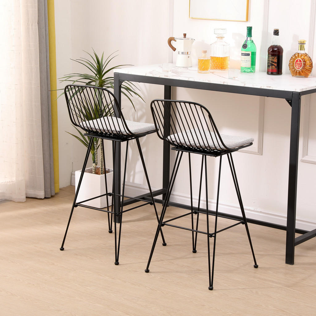 Thumbnail - Nordlys Barhocker, Grau, Metall, 41x90x43 cm, Esszimmer, Barmöbel, Barhocker