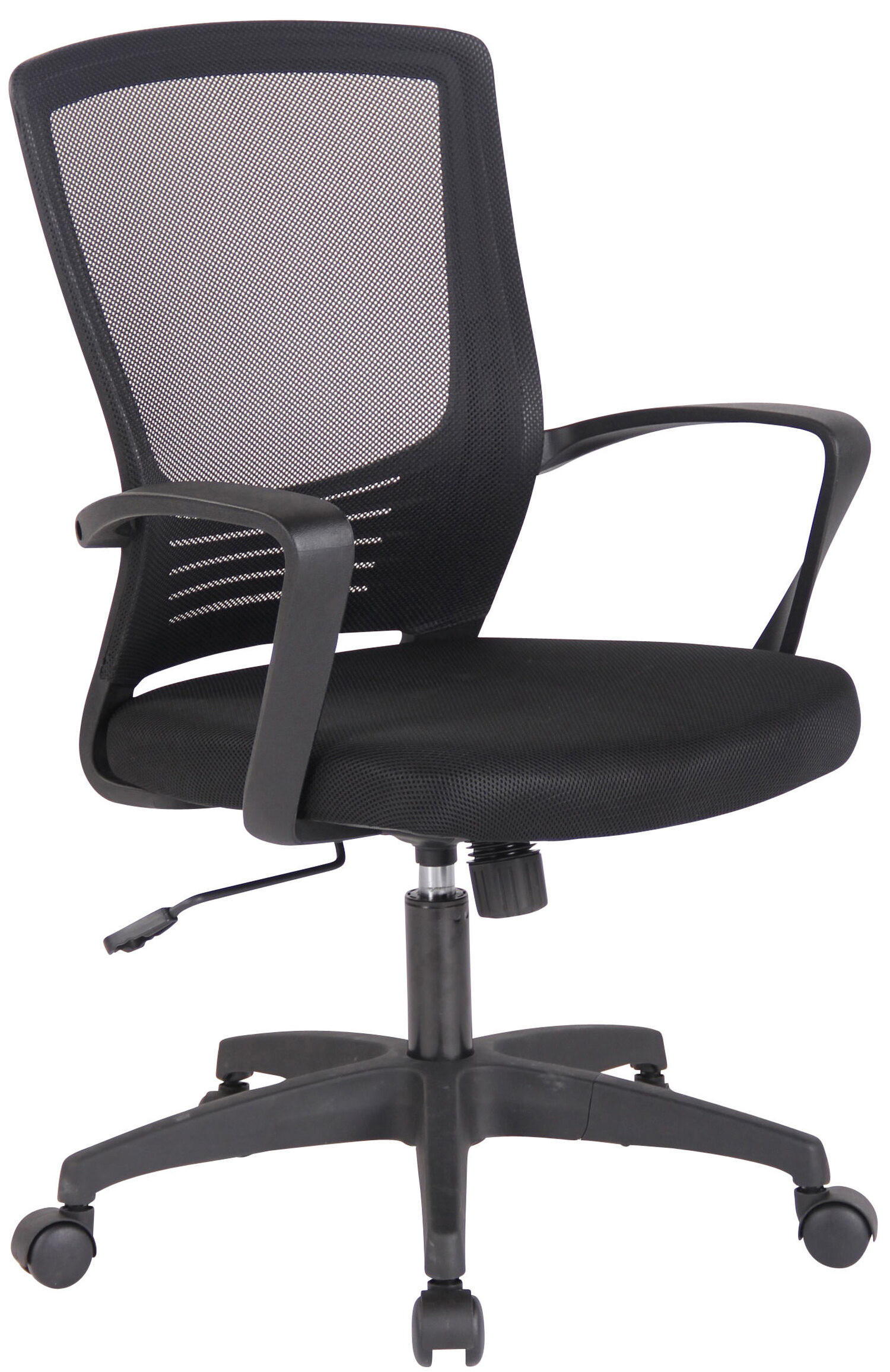 BÜROSTUHL Kamira mit Netzbezug, Schwarz/Schwarz - Schwarz, Kunststoff/Textil (53/101/53cm) - TPFLiving