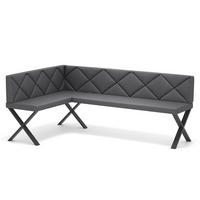 ECKBANK links VERO X Kunstleder gesteppt, 128/168 cm Dunkelgrau - Dunkelgrau, Kunststoff/Textil (128/168cm) - Idohome