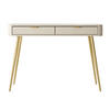 KONSOLENTISCH Oval Beige 112 cm - Beige/Goldfarben, Holzwerkstoff/Metall (38/112/78cm) - Selsey