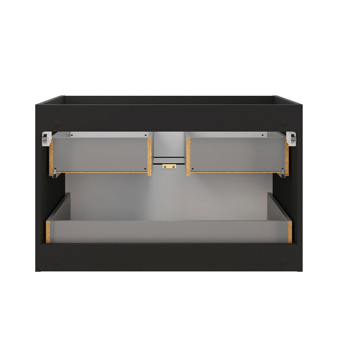 BADMÖBEL 80.2cm Elena 2er-Set Holz und Schwarz - Schwarz, Holzwerkstoff (80.2/52/46cm) - Petits-meubles