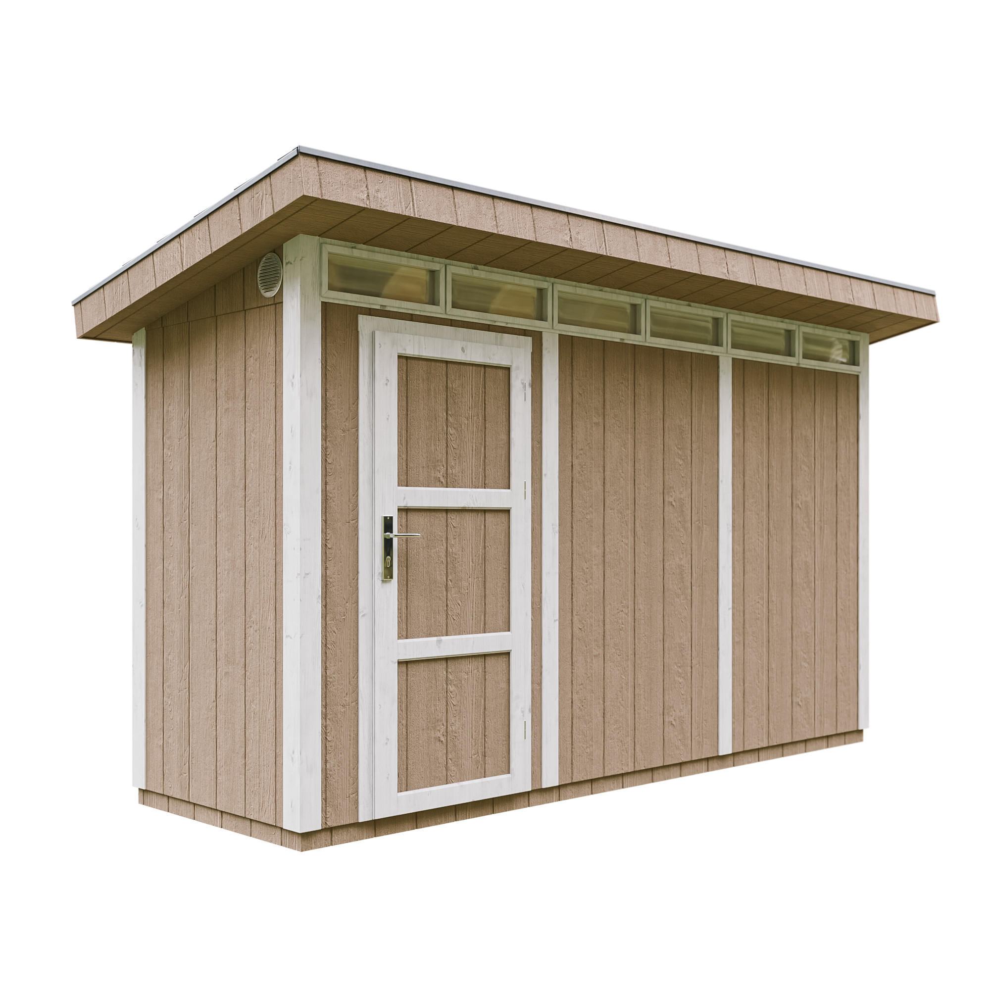 HOLZ-GARTHENHAUS basis LP SmartSide 4,3m² mit B161xL411xH239 cm - M902 - TERRA BROWN - Hellbraun, Holz (412/239/161cm) - Timbela