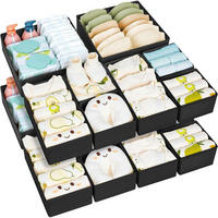 SCHUBLADEN Organizer 15-teiliges Set Schwarz - Schwarz, Textil (15/9/30cm)