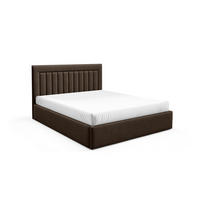 POLSTERBETT BEA I mit Bettkasten 180x200,Doppelbett mit Stauraum,Lattenrost,Boxspringbett-Optik,ohne Matratze Braun - Braun, Holz (180/200cm) - Furnistar