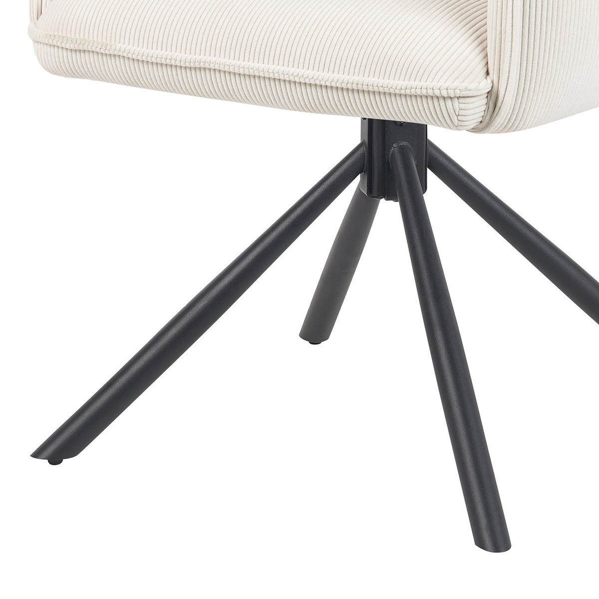 ARMLEHNSTUHL Mika-Nevio - Creme/Schwarz, Textil/Metall (60/88/63cm) - DUBI Möbel