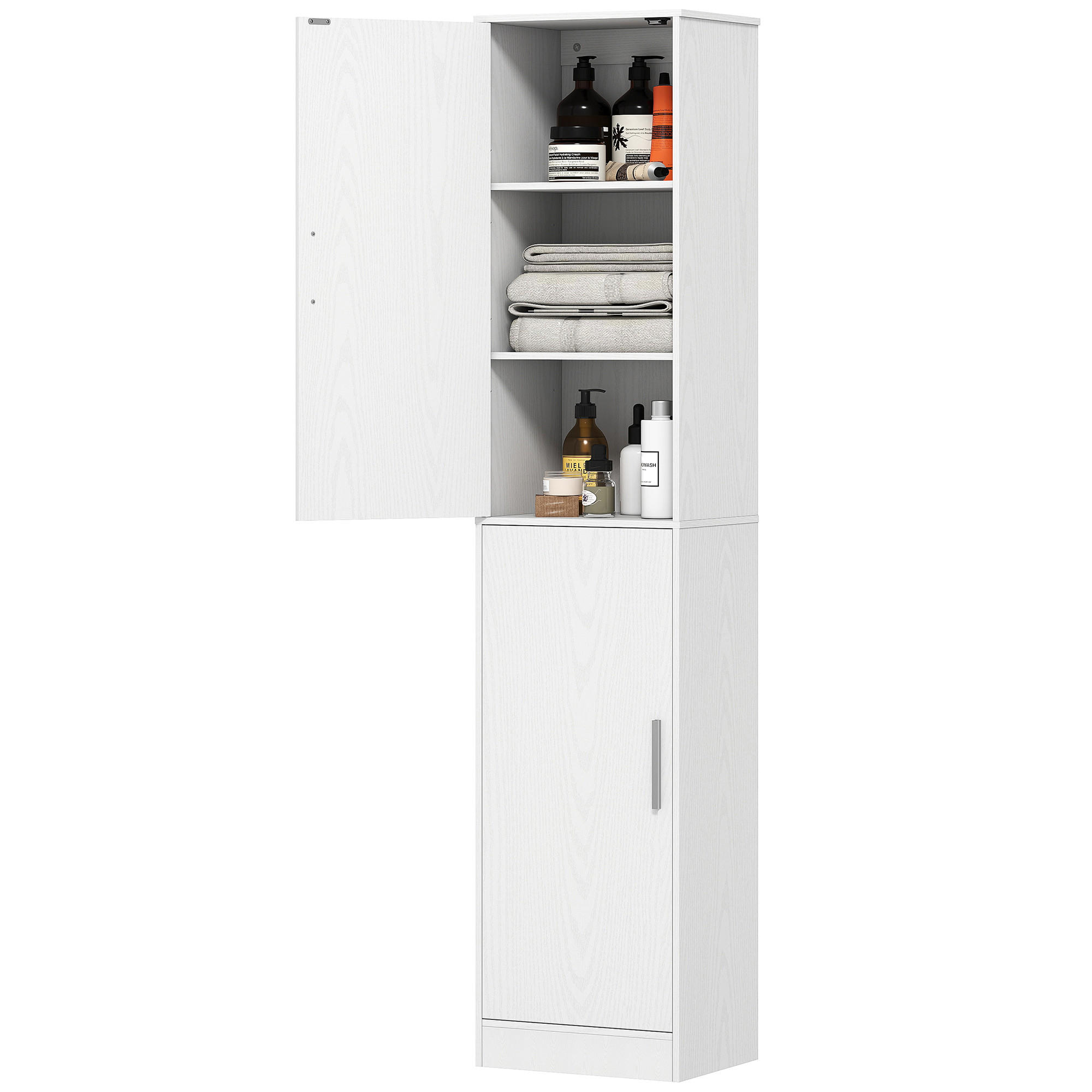 HOCHSCHRANK DE-08490 mit 2 Türen Weiß - Weiß, Holzwerkstoff (35/180/40cm) - ComfortXL