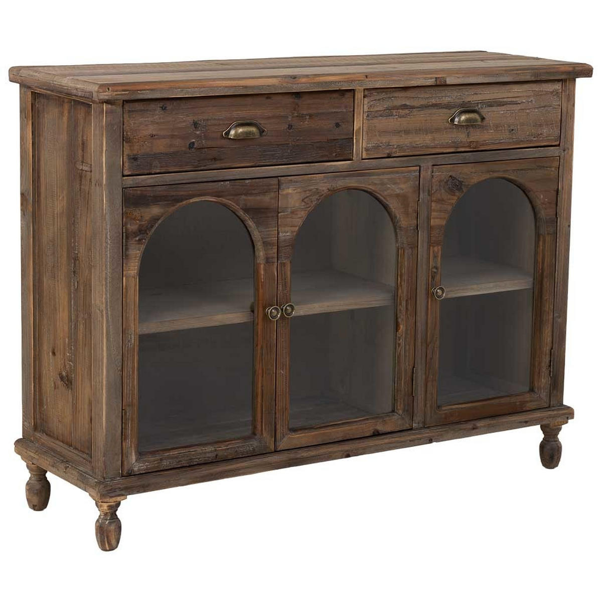 SIDEBOARD mit 2 schubladen und 3 türen 120x38x90 cm - Braun, Holz (120/90/38cm) - Wanderlust