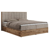 BOXBETT BELLISSIMO 180/200 Beige Struktur - H4 - Beige, Holz/Textil (180/200cm) - MKS