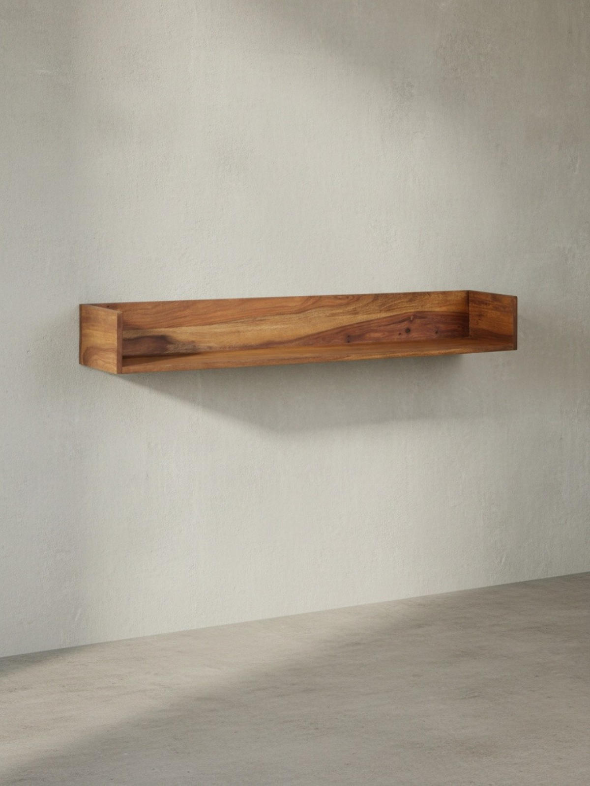 WANDREGAL Massivholz Modern Stil Aufbewahrung - Braun, Holz (120/15/20cm) - KADIMA DESIGN
